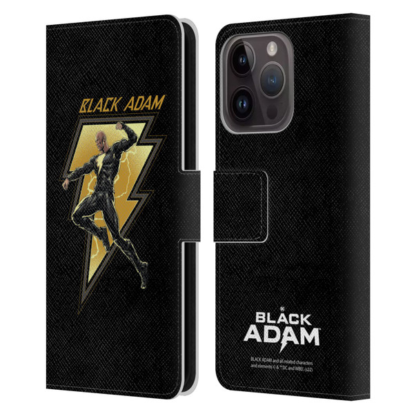Black Adam Graphics Black Adam 2 Leather Book Wallet Case Cover For Apple iPhone 15 Pro