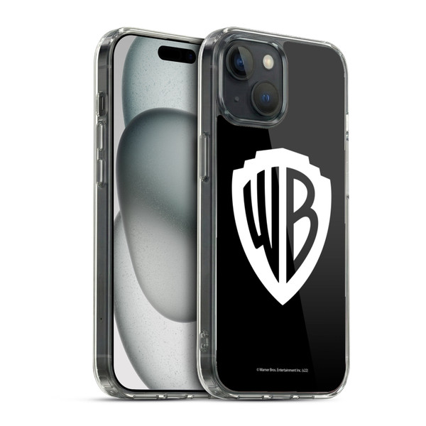 Warner Bros. Shield Logo Black Soft Gel Case for Apple iPhone 15 & MagSafe
