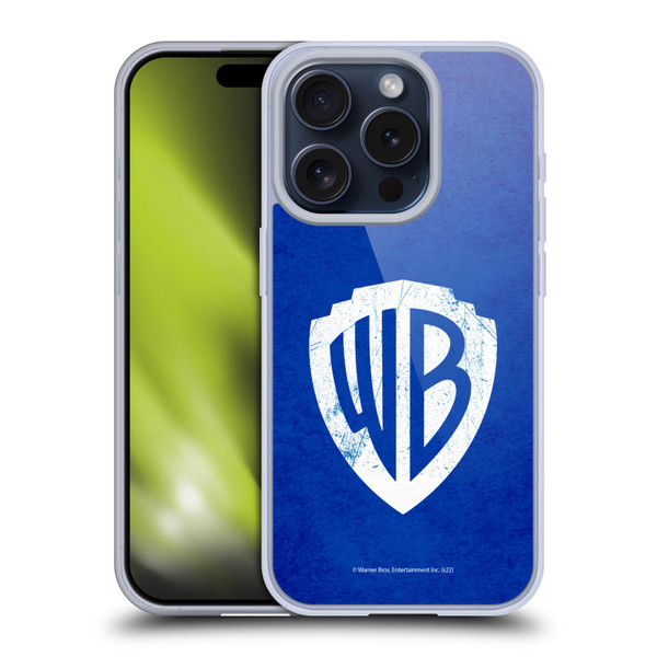 Warner Bros. Shield Logo Distressed Soft Gel Case for Apple iPhone 15 Pro