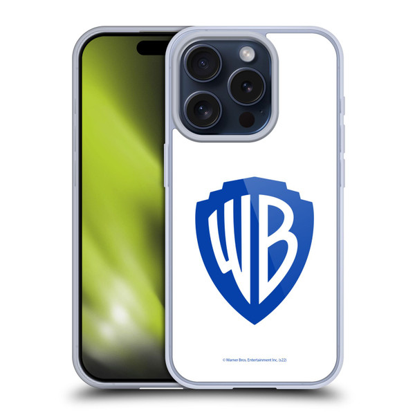 Warner Bros. Shield Logo White Soft Gel Case for Apple iPhone 15 Pro