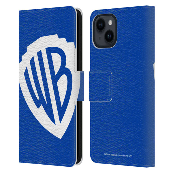 Warner Bros. Shield Logo Oversized Leather Book Wallet Case Cover For Apple iPhone 15