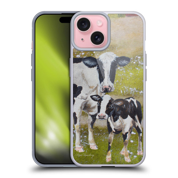 Lisa Sparling Creatures Two Cows Soft Gel Case for Apple iPhone 15