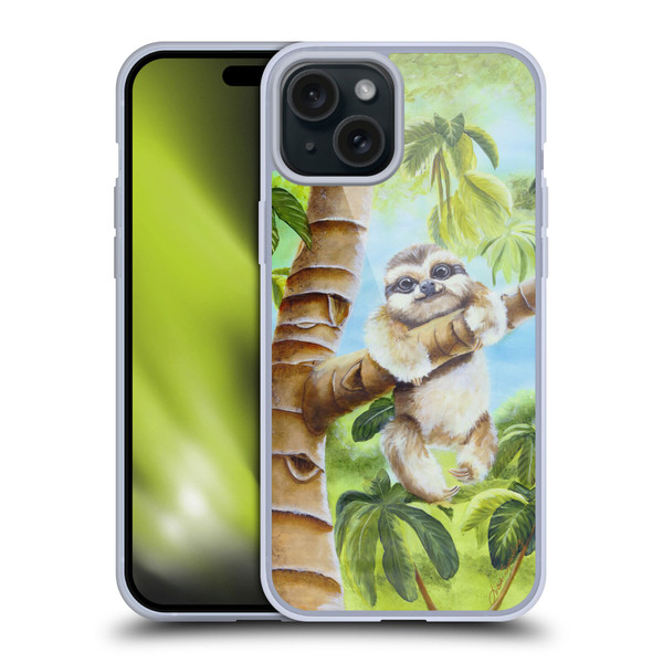 Lisa Sparling Creatures Cutest Sloth Soft Gel Case for Apple iPhone 15 Plus