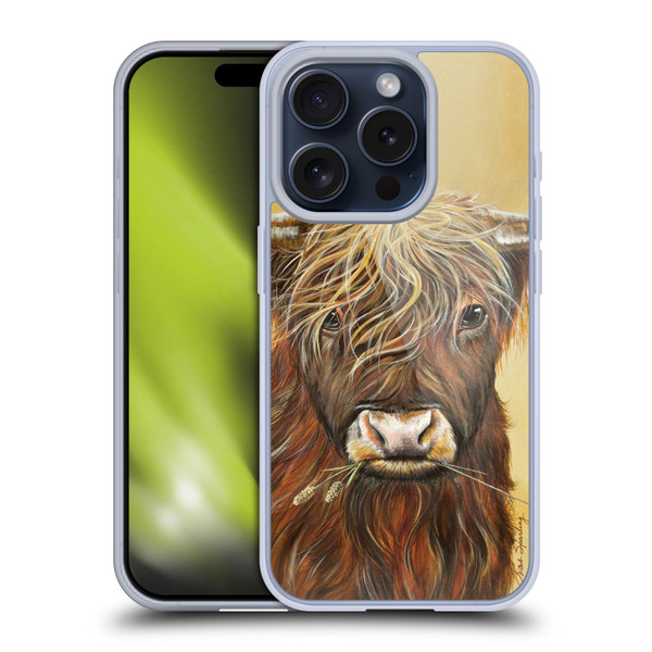 Lisa Sparling Creatures Highland Cow Fireball Soft Gel Case for Apple iPhone 15 Pro