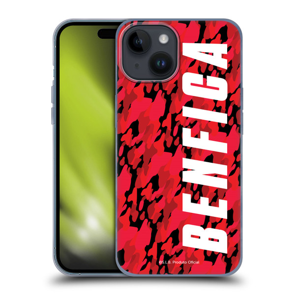 S.L. Benfica 2021/22 Crest Camouflage Soft Gel Case for Apple iPhone 15