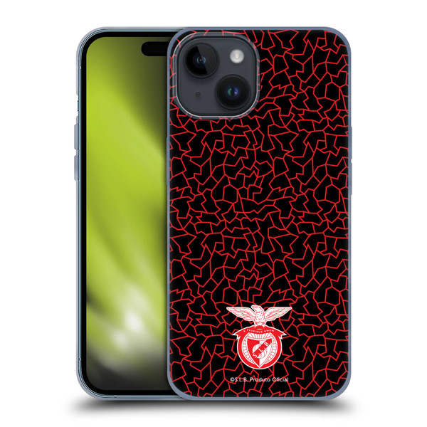 S.L. Benfica 2021/22 Crest Mosaic Pattern Soft Gel Case for Apple iPhone 15