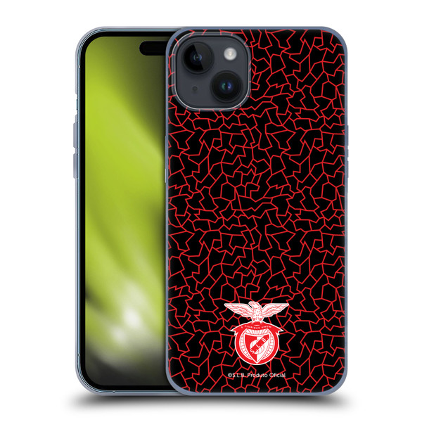 S.L. Benfica 2021/22 Crest Mosaic Pattern Soft Gel Case for Apple iPhone 15 Plus