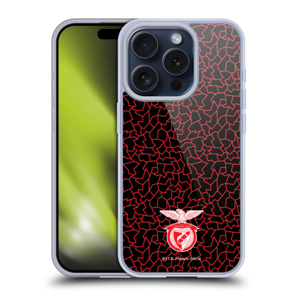 S.L. Benfica 2021/22 Crest Mosaic Pattern Soft Gel Case for Apple iPhone 15 Pro