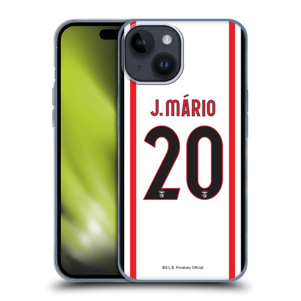 S.L. Benfica 2021/22 Players Away Kit João Mário Soft Gel Case for Apple iPhone 15