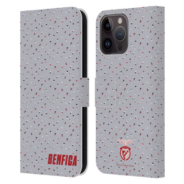 S.L. Benfica 2021/22 Crest Triangles Leather Book Wallet Case Cover For Apple iPhone 15 Pro Max