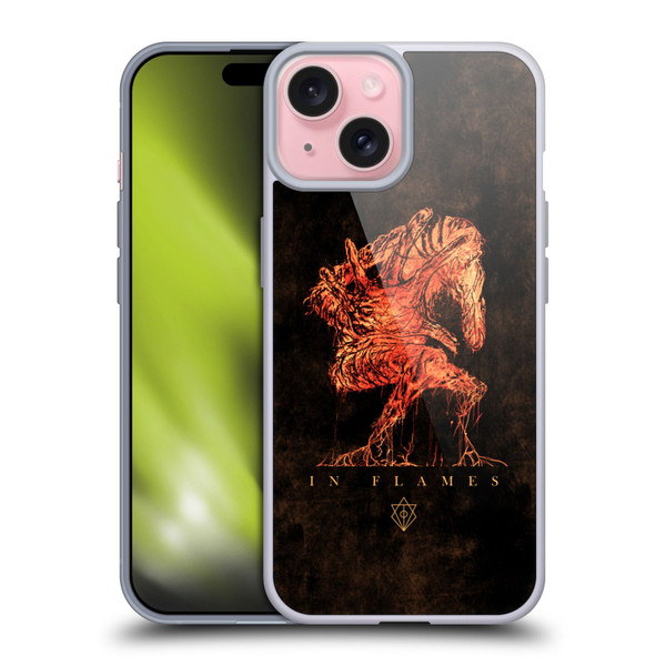 In Flames Metal Grunge Creature Soft Gel Case for Apple iPhone 15