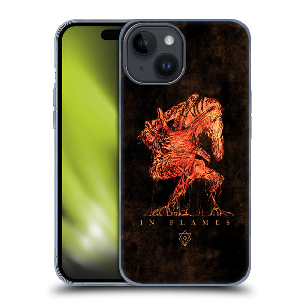 In Flames Metal Grunge Creature Soft Gel Case for Apple iPhone 15