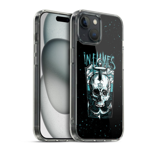 In Flames Metal Grunge Anchor Skull Soft Gel Case for Apple iPhone 15 & MagSafe