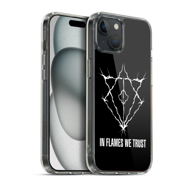 In Flames Metal Grunge Jesterhead Logo Soft Gel Case for Apple iPhone 15 Plus & MagSafe