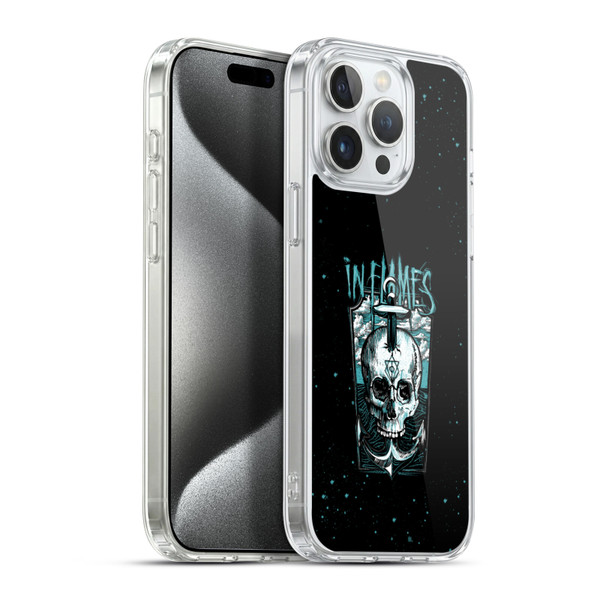 In Flames Metal Grunge Anchor Skull Soft Gel Case for Apple iPhone 15 Pro Max & MagSafe
