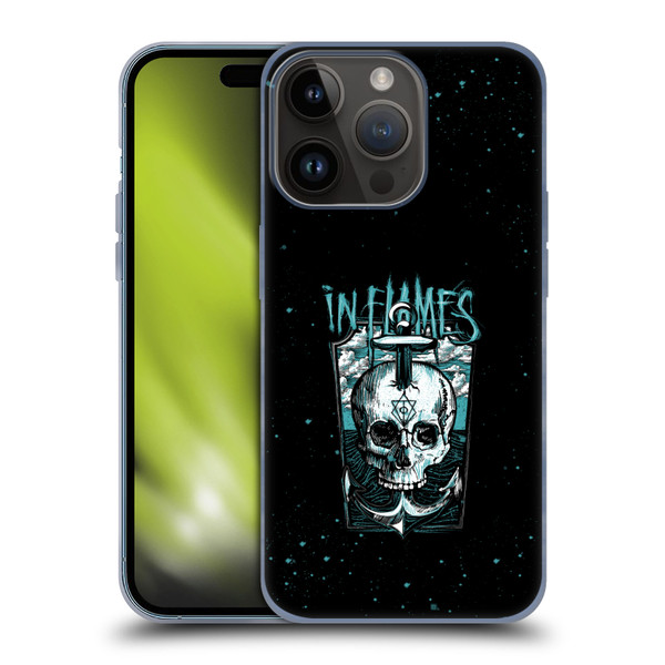 In Flames Metal Grunge Anchor Skull Soft Gel Case for Apple iPhone 15 Pro