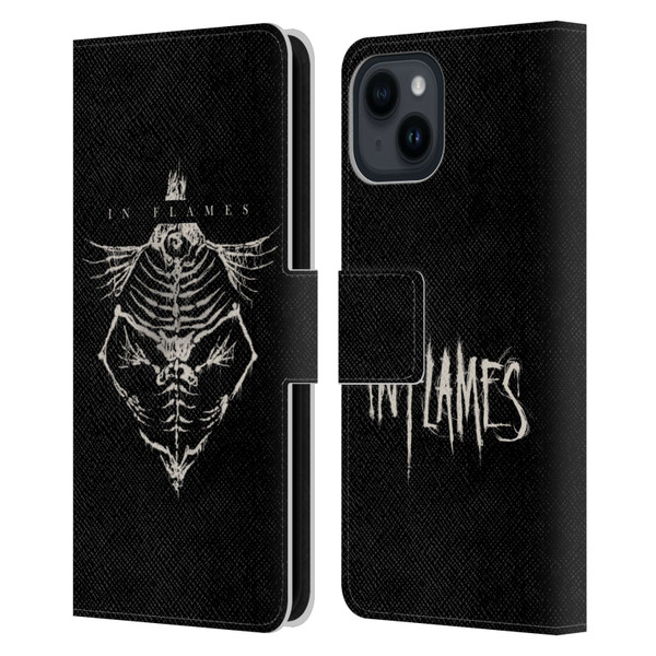 In Flames Metal Grunge Jesterhead Bones Leather Book Wallet Case Cover For Apple iPhone 15
