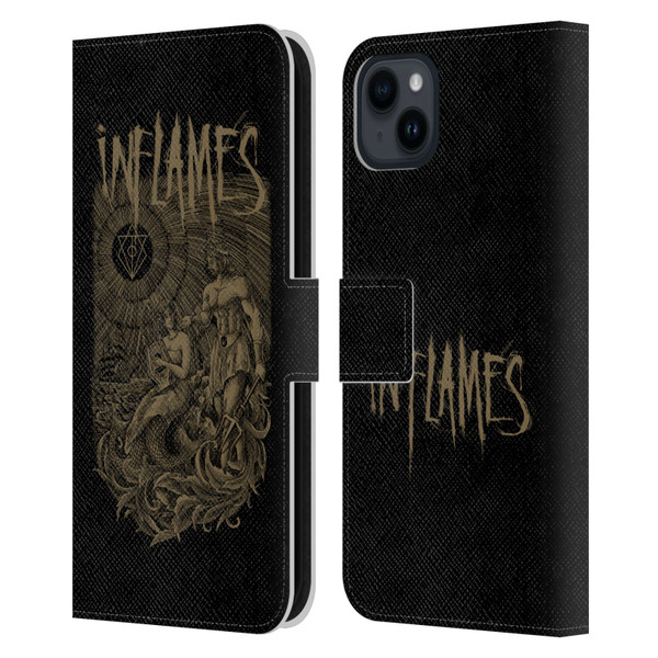 In Flames Metal Grunge Adventures Leather Book Wallet Case Cover For Apple iPhone 15 Plus