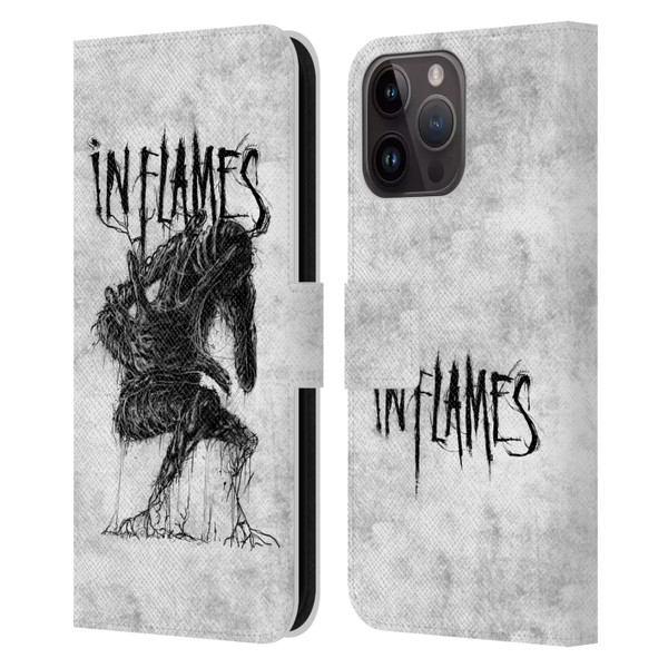 In Flames Metal Grunge Big Creature Leather Book Wallet Case Cover For Apple iPhone 15 Pro Max