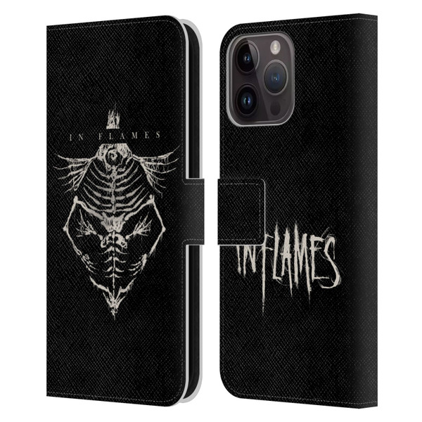 In Flames Metal Grunge Jesterhead Bones Leather Book Wallet Case Cover For Apple iPhone 15 Pro Max