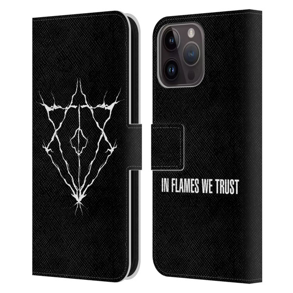 In Flames Metal Grunge Jesterhead Logo Leather Book Wallet Case Cover For Apple iPhone 15 Pro Max
