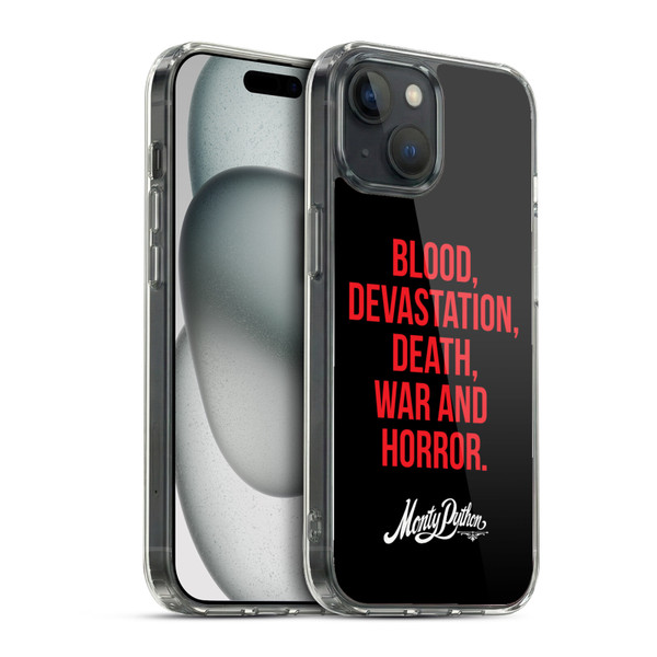 Monty Python Key Art Blood Devastation Death War And Horror Soft Gel Case for Apple iPhone 15 & MagSafe
