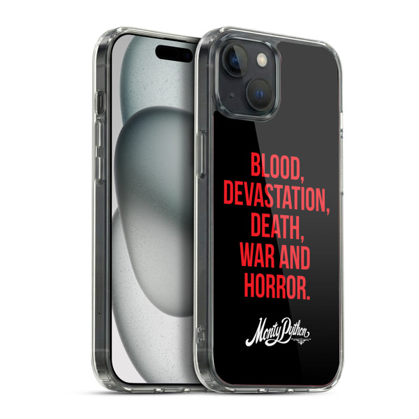 Monty Python Key Art Blood Devastation Death War And Horror Soft Gel Case for Apple iPhone 15 Plus & MagSafe