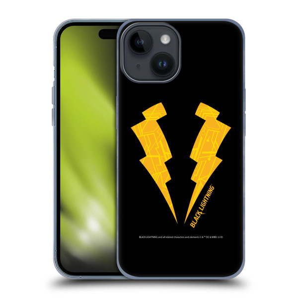 Black Lightning Key Art Logo Soft Gel Case for Apple iPhone 15