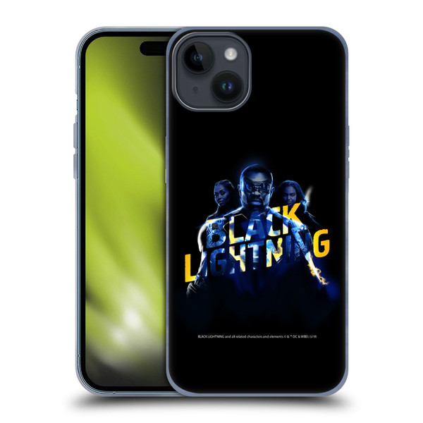 Black Lightning Key Art Group Soft Gel Case for Apple iPhone 15 Plus