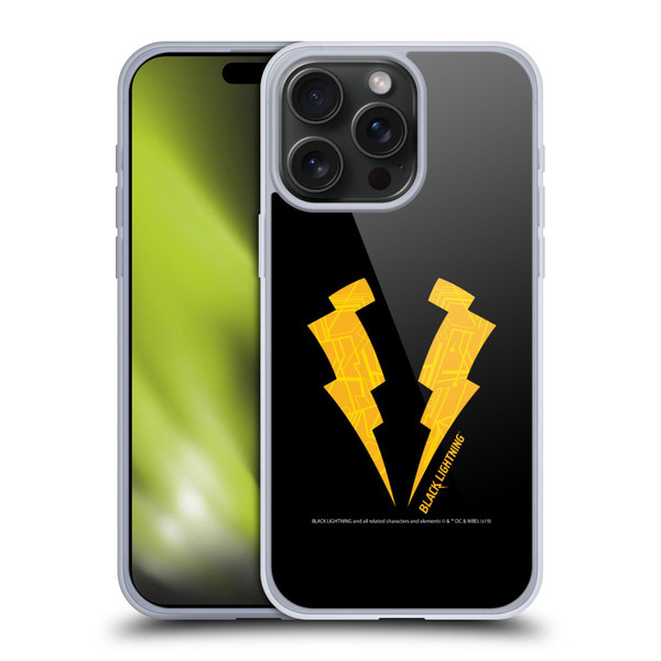 Black Lightning Key Art Logo Soft Gel Case for Apple iPhone 15 Pro Max