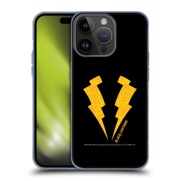 Black Lightning Key Art Logo Soft Gel Case for Apple iPhone 15 Pro