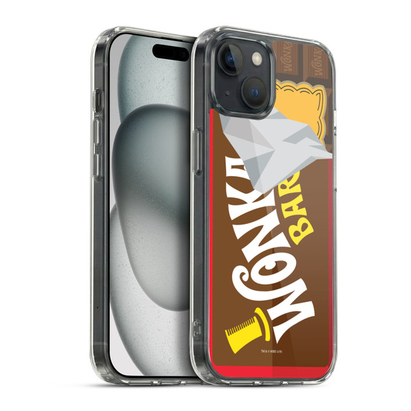 Willy Wonka and the Chocolate Factory Graphics Candy Bar Soft Gel Case for Apple iPhone 15 Plus & MagSafe