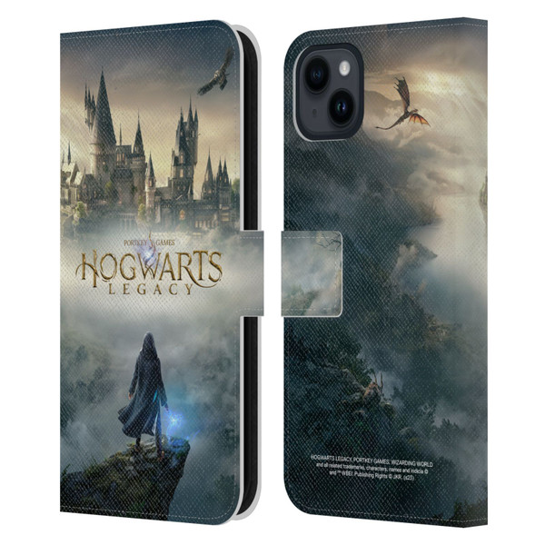Hogwarts Legacy Graphics Key Art Leather Book Wallet Case Cover For Apple iPhone 15 Plus