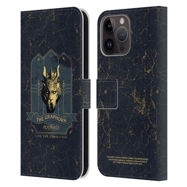 Hogwarts Legacy Graphics The Graphorn Leather Book Wallet Case Cover For Apple iPhone 15 Pro Max