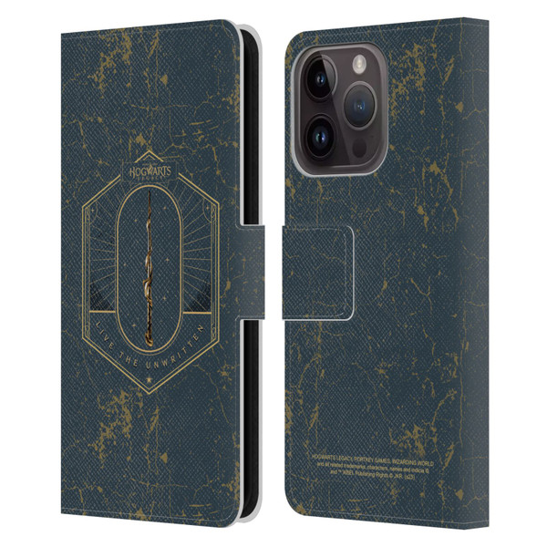 Hogwarts Legacy Graphics Live The Unwritten Leather Book Wallet Case Cover For Apple iPhone 15 Pro