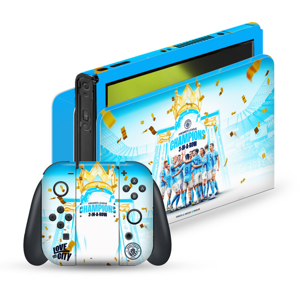 Manchester City Man City FC 2023 Champions Team Poster Vinyl Sticker Skin Decal Cover for Nintendo Switch OLED Bundle