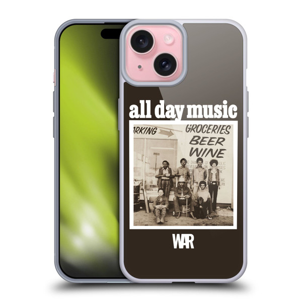War Graphics All Day Music Album Soft Gel Case for Apple iPhone 15