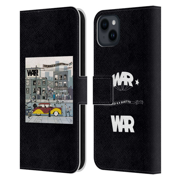 War Graphics The World Is A Ghetto Album Leather Book Wallet Case Cover For Apple iPhone 15 Plus