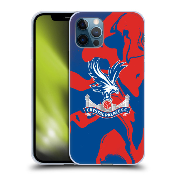 Crystal Palace FC Crest Red And Blue Marble Soft Gel Case for Apple iPhone 12 / iPhone 12 Pro