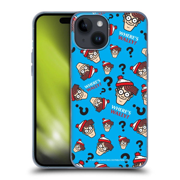 Where's Wally? Graphics Head Pattern Soft Gel Case for Apple iPhone 15