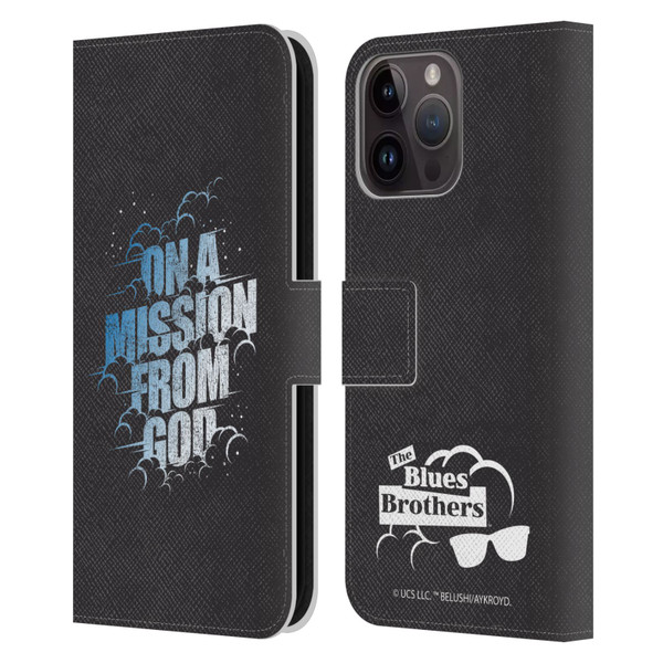 The Blues Brothers Graphics On A Mission From God Leather Book Wallet Case Cover For Apple iPhone 15 Pro Max