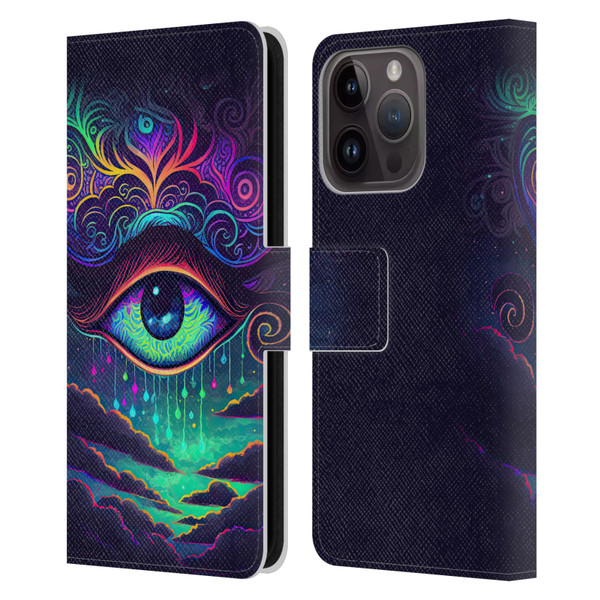 Wumples Cosmic Arts Eye Leather Book Wallet Case Cover For Apple iPhone 15 Pro