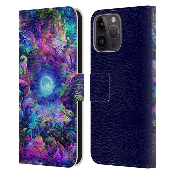 Wumples Cosmic Universe Jungle Moonrise Leather Book Wallet Case Cover For Apple iPhone 15 Pro Max