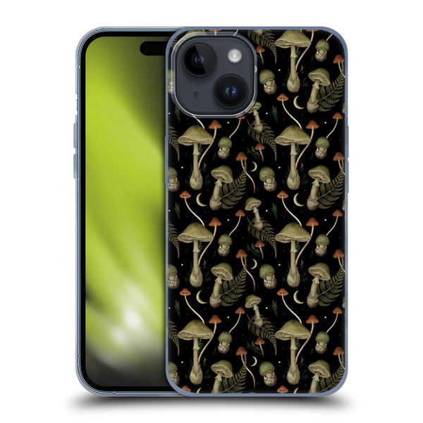 Episodic Drawing Pattern Death Cap Soft Gel Case for Apple iPhone 15