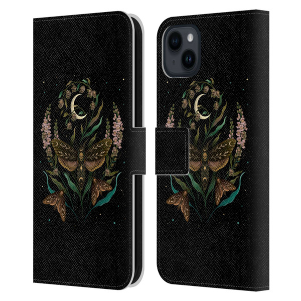 Episodic Drawing Illustration Animals Death Head Leather Book Wallet Case Cover For Apple iPhone 15 Plus