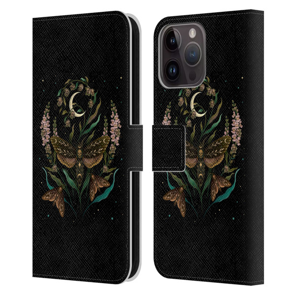 Episodic Drawing Illustration Animals Death Head Leather Book Wallet Case Cover For Apple iPhone 15 Pro Max