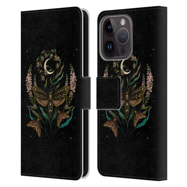 Episodic Drawing Illustration Animals Death Head Leather Book Wallet Case Cover For Apple iPhone 15 Pro