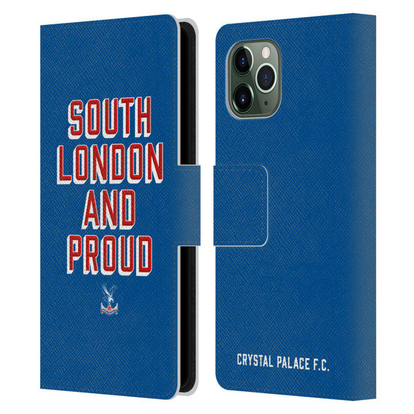 Crystal Palace FC Crest South London And Proud Leather Book Wallet Case Cover For Apple iPhone 11 Pro
