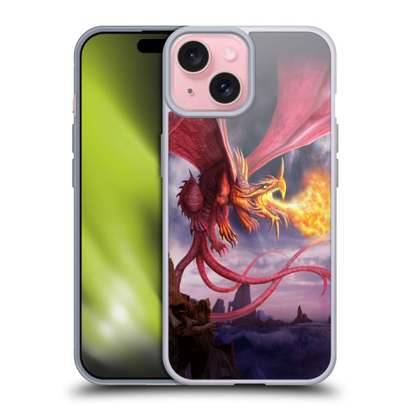 Anthony Christou Art Fire Dragon Soft Gel Case for Apple iPhone 15