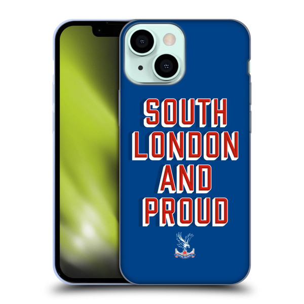 Crystal Palace FC Crest South London And Proud Soft Gel Case for Apple iPhone 13 Mini